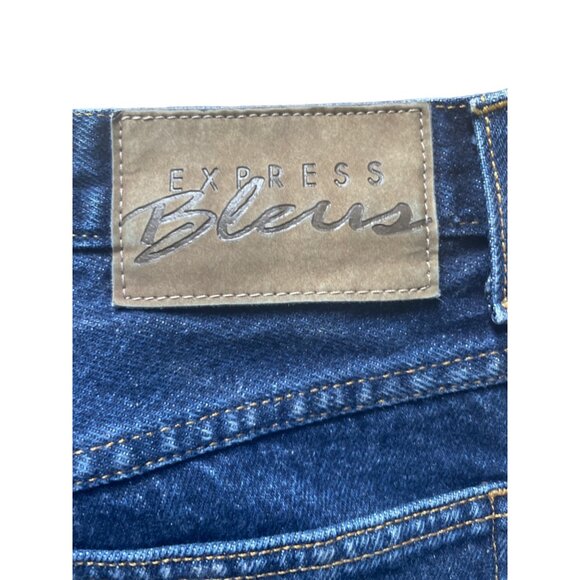 Express Jeans Womens Flare Denim Pants Dark Wash 100% Cotton Size 7/8 - Picture 6 of 7
